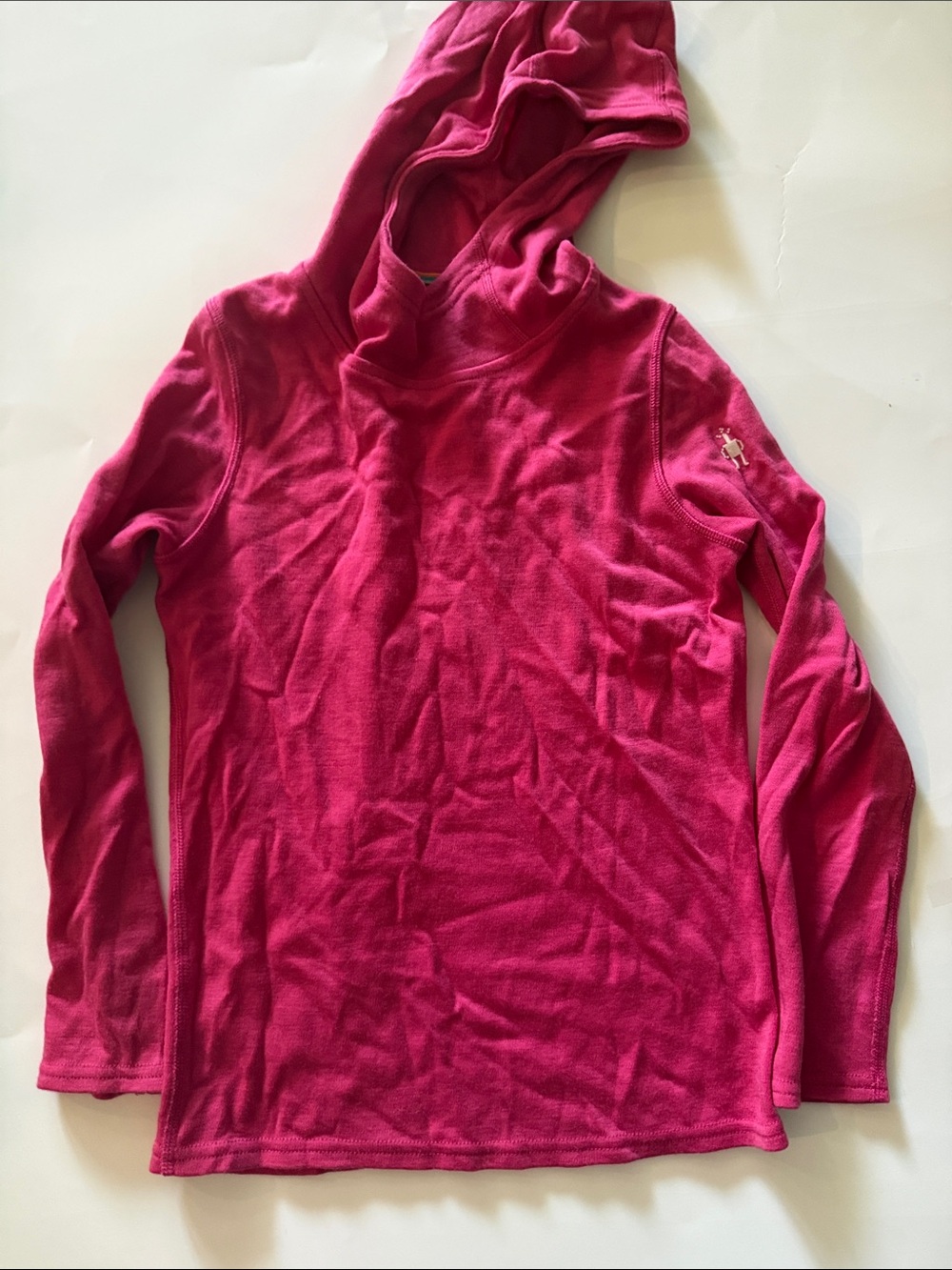 Smartwool kids long sleeve merino hooded sweater pink great condition